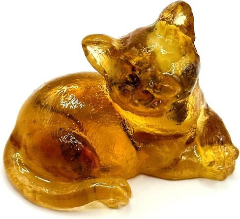 USA Handmade Baltic Amber Cat Figurine, Genuine Amber Home Decor, Decorative Christmas Gift, KIZIMA in Saudi Arabia