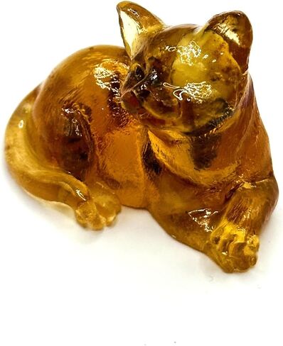 USA Handmade Baltic Amber Cat Figurine, Genuine Amber Home Decor, Decorative Christmas Gift, KIZIMA in Saudi Arabia