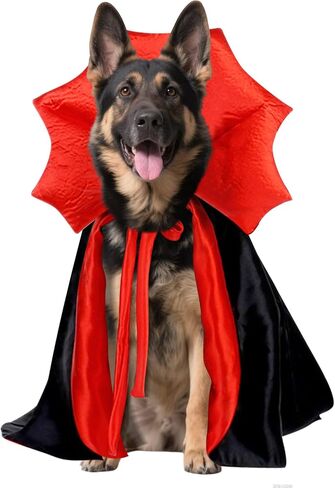 زي الكلب هالوين سلالة كبيرة ، أزياء مصاصي الدماء الكلب الكبير القابل للتعديل XL XXL ، Golden Retriever German Shepherd Halloween Red Red (Black ، Large) in Kuwait