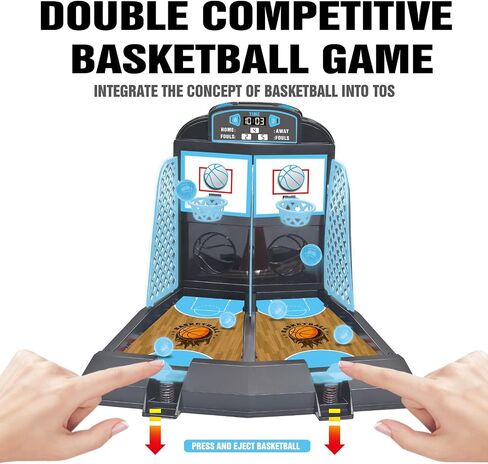 Table Top Games ، Glow in the Dark Mini Basketball Game - Desktop Games for Kids ， Tost Desk of Office للبالغين - هدايا كرة السلة للأولاد 3 4 5 6 7 8 9 10 11 12 in Kuwait