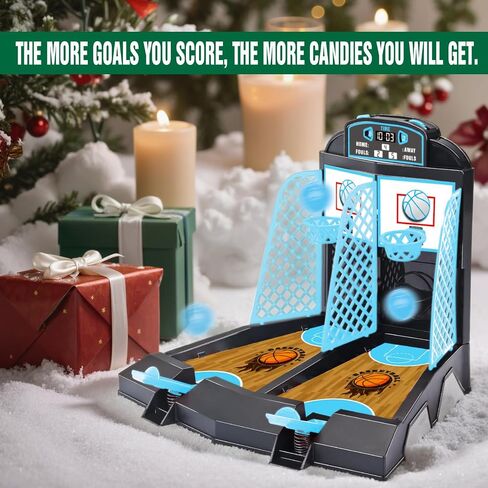 Table Top Games ، Glow in the Dark Mini Basketball Game - Desktop Games for Kids ， Tost Desk of Office للبالغين - هدايا كرة السلة للأولاد 3 4 5 6 7 8 9 10 11 12 in Kuwait