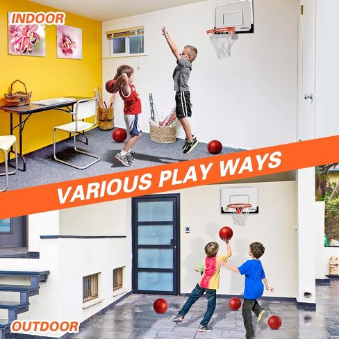 Pro Room Basketball Hoop فوق الباب - طوق كرة السلة المثبتة على الحائط مع إكسسوارات كاملة - كرة السلة الداخلية للأطفال والكبار in Kuwait