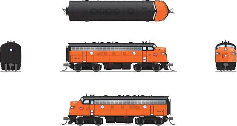 Broadway Limited 9082 EMD F7A ، MILW 113A ، Orange & Black ، No-Sound/DCC Ready ، N Scale in Saudi Arabia