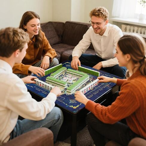 Mahjong Mat و Non-Slip والضوضاء تقلل من ملحقات Mahjong المحمولة 31.5 "× 31.5" مع حقيبة حمل ، حصيرة طاولة اللعبة لألعاب الطاولة ، ألعاب الورق ، دومينو (التنين) in Kuwait