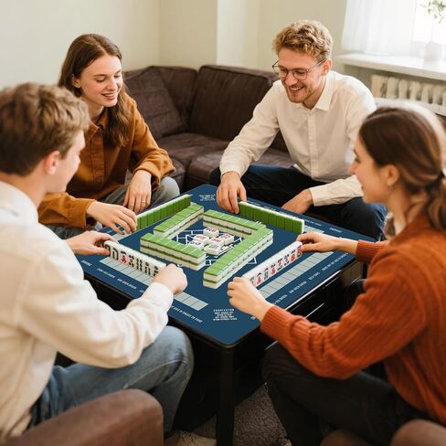 Mahjong Mat و Non-Slip والضوضاء تقلل من ملحقات Mahjong المحمولة 31.5 "× 31.5" مع حقيبة حمل ، حصيرة طاولة اللعبة لألعاب الطاولة ، ألعاب الورق ، دومينو (التنين) in Kuwait
