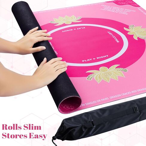 Mahjong Mat مع القواعد - 31.5 × 31.5 بوصة Neoprene Mahjong Table Mat لمجموعة Mahjong Tile Set & Poker Games ، مكافحة الضوضاء. in Kuwait