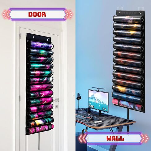 Playmat Holder ، حقيبة تخزين أنبوب Playmat لـ MTG/TCG مع 12+1 فتحات شفافة و 4 خطافات ، حامل Playmat معلقة للحصول in Saudi Arabia