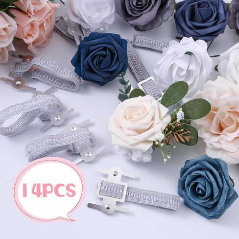 14 PCS CORSAGE LISTLET BAND SILVER SILVER in Kuwait