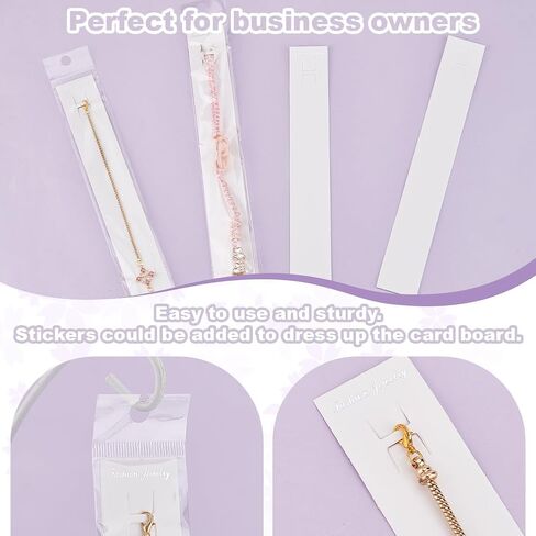 PH PandaHall 100pcs Bracelet Display Card, 8.2x1.1" White Necklace Cards Jewelry Cards for Selling with OPP Bags Bracelet Display Cards for Choker Necklace Jewelry Display Packaging Selling in Saudi Arabia
