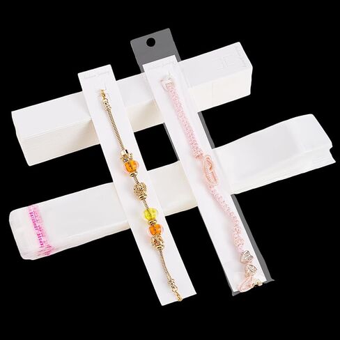 PH PandaHall 100pcs Bracelet Display Card, 8.2x1.1" White Necklace Cards Jewelry Cards for Selling with OPP Bags Bracelet Display Cards for Choker Necklace Jewelry Display Packaging Selling in Saudi Arabia