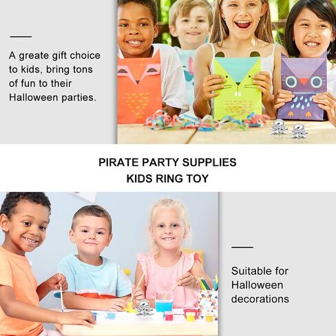 24pcs Halloween Pirate Skull Rings for Kids Costume Accessories for Halloween Party Favors Pirate-Theme Goodie Bag Fillers in Saudi Arabia