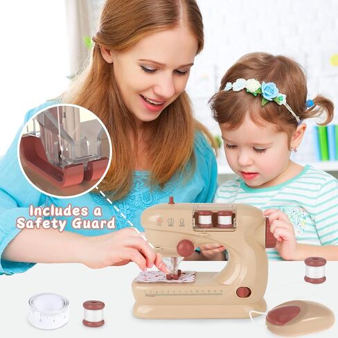 deAO Sewing Machine for Beginners,Sewing Machine Toy with Lights and Music, Mini Sewing Machine with Stitch Applications, Sewing Kit for Kids Ages 3+ Pretend Play Arts and Crafts Toys (Blue) in Saudi Arabia