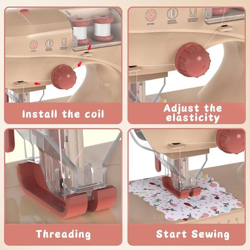 deAO Sewing Machine for Beginners,Sewing Machine Toy with Lights and Music, Mini Sewing Machine with Stitch Applications, Sewing Kit for Kids Ages 3+ Pretend Play Arts and Crafts Toys (Blue) in Saudi Arabia