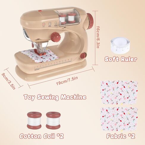 deAO Sewing Machine for Beginners,Sewing Machine Toy with Lights and Music, Mini Sewing Machine with Stitch Applications, Sewing Kit for Kids Ages 3+ Pretend Play Arts and Crafts Toys (Blue) in Saudi Arabia
