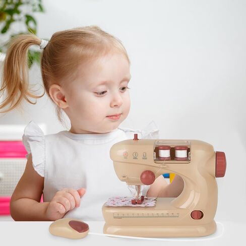 deAO Sewing Machine for Beginners,Sewing Machine Toy with Lights and Music, Mini Sewing Machine with Stitch Applications, Sewing Kit for Kids Ages 3+ Pretend Play Arts and Crafts Toys (Blue) in Saudi Arabia