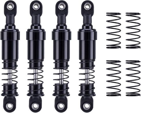 4pcs الصدمات الكبيرة من الألومنيوم لـ 1/10 RC Crawler LCG Chassis Gspeed V3 Element Enduro SCX10 TRX4 Gamde R1 Comps Builds DIY (أسود 85 مم 4pcs) in Kuwait