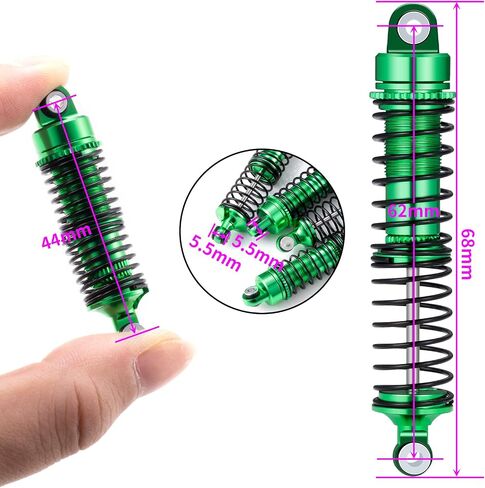All Metal Shocks Front Rear Oil Shocks Absorber for Tra-xxas 1/18 LaTrax Teton Desert Prerunner Shock Absorber Damper Set 1/18 RC Upgrades Parts Replace Parts 7660 7665(4-Pack) (Red) in Saudi Arabia