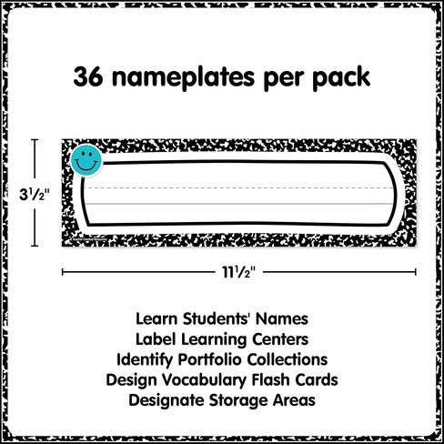 Teacher Created Resources Cool for School Composition Flat Name Plates (TCR9319) in Saudi Arabia
