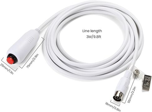 كابل سلك الدفع لمحطة الممرضات ، Big Din 8 Pin Mono Plud Scal Call ، كابل أزرار الدفع الطارئ مع مقطع ورقة السرير ، لا يوجد إمدادات طاقة أو بطارية ، 9.8 قدم in Saudi Arabia