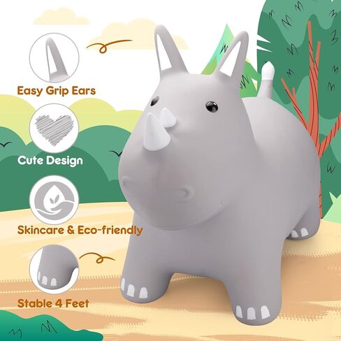 Playzap Bouncy Horse Hopper ، حيوانات نطاطات Hopper للأطفال الصغار ، وركوب القفز القابلة للنفخ على الحارس ، والأطفال الذين يقفزون لألعاب 18 مترًا 2 3 سنوات من الأطفال الأولاد. in Kuwait