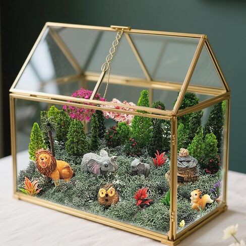 OrgMemory 45 Pcs Animal Tree, Moss, Forest Animals Figures, Plastic Trees for Projects, Model Train Scenery with No Bases, Miniature Trees Diorama Hobby Train Scenery in Saudi Arabia