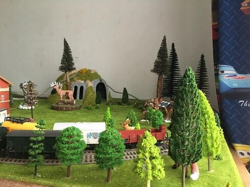 OrgMemory 45 Pcs Animal Tree, Moss, Forest Animals Figures, Plastic Trees for Projects, Model Train Scenery with No Bases, Miniature Trees Diorama Hobby Train Scenery in Saudi Arabia
