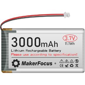 MakerFocus 4pcs 3.7V 3000mAh Lithium Polymer Rechargeable Battery 1S 1C LiPo Battery with Protection Board Insulated Rubber Tape and Micro JST 1.25 Plug for Arduino ESP32 Development Board in Kuwait