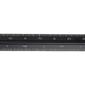 POCREATION Metric Triangular Engineer Scale Ruler, 30cm Metric Triangular Engineer Scale Ruler Aluminum Architect Scale Ruler for Architects Students Draftsman Black in Kuwait