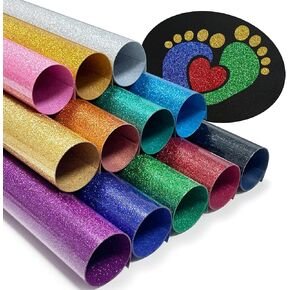Glitter HTV Heat Transfer Vinyl Bundle - 12 Pack 12 "X10 Glitter HTV Iron on Vinyl for DIY T-Shirts. Glitter Iron on Vinyl, Heat Transfer Vinyl for Cricut - Easy to Cut & Weed Heat in Saudi Arabia