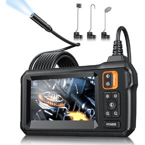 Endoscope Camera with Light - Inspection Borescope Camera with 4.3" IPS Screen, 1920P HD Snake Camera with 8 LED Lights, 16.4FT Semi-Rigid Cord Bore Scope, IP67 Waterproof Endoscope for Sewer, Pipe in Saudi Arabia