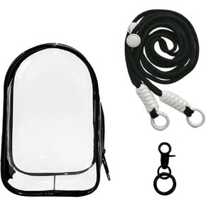 Clear Figure Display Bag with Keychain and Lanyard, Protective Doll Case, 15cm/5.91in Crossbody Doll Storage Bag in Saudi Arabia