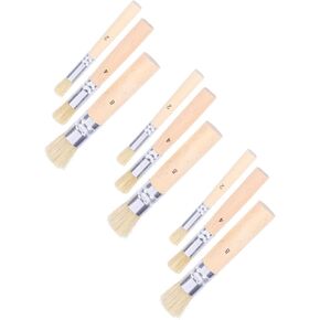 3SET Bristle Stencil فرش لمشاريع الطلاء الحرفية للألوان المائية الزيتية والأكريليك مقبض خشبي مريح لخطوط مفصلة وقوام مفصلة in Kuwait