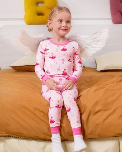 Bamboo Baby Boys Girls Pajama Sets 2-8Y Toddler Kids Softness Two Piece Long-Sleeve Snug fit Sleepwear Pjs White Panda in Kuwait