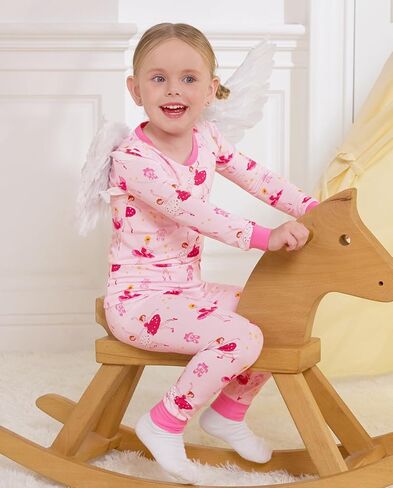 Bamboo Baby Boys Girls Pajama Sets 2-8Y Toddler Kids Softness Two Piece Long-Sleeve Snug fit Sleepwear Pjs White Panda in Kuwait