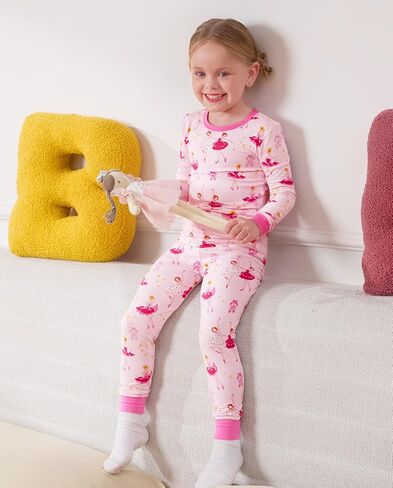 Bamboo Baby Boys Girls Pajama Sets 2-8Y Toddler Kids Softness Two Piece Long-Sleeve Snug fit Sleepwear Pjs White Panda in Kuwait