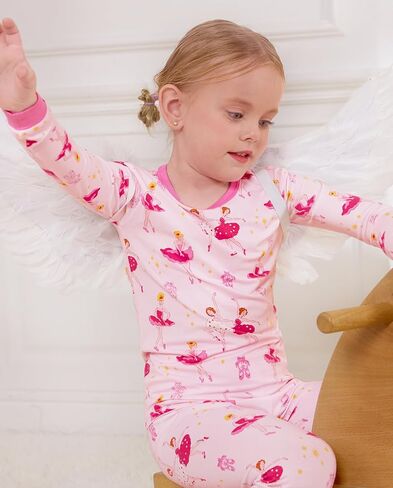 Bamboo Baby Boys Girls Pajama Sets 2-8Y Toddler Kids Softness Two Piece Long-Sleeve Snug fit Sleepwear Pjs White Panda in Kuwait