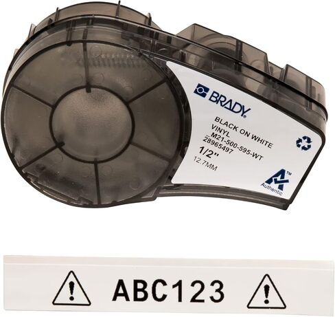 Brady Authentic (M21-500-595-WT) ملصق الفينيل في جميع الأحوال الجوية وأصيل (M21-750-427) غلاف الأسلاك الملقب ذاتيًا وعلامة نايلون متعددة الأغراض للمعرف العام ، علامة سلكية ، علامة سلكية. in Saudi Arabia