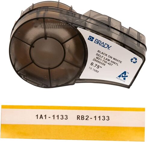 Brady Authentic (M21-500-595-WT) ملصق الفينيل في جميع الأحوال الجوية وأصيل (M21-750-427) غلاف الأسلاك الملقب ذاتيًا وعلامة نايلون متعددة الأغراض للمعرف العام ، علامة سلكية ، علامة سلكية. in Saudi Arabia