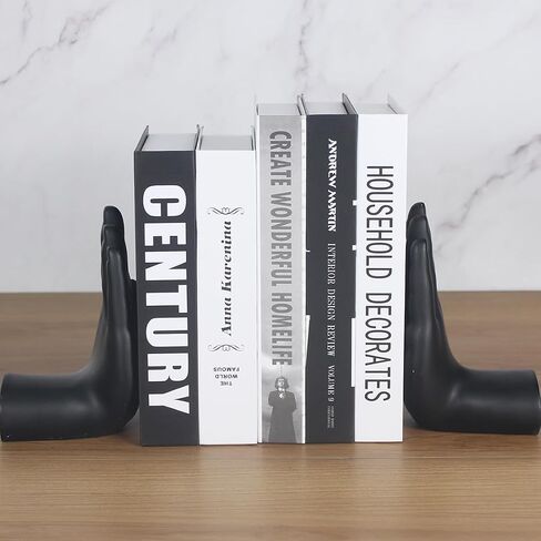 Bookends for Shelves Non Skid Resin Black Chess Book Ends, Decorative Bookends Unique Abstract Art Desgin Book Stopper Book Shelf Holder for Home Office in Saudi Arabia