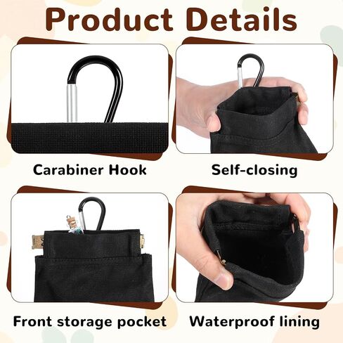 2 PCS Dog Treat Pouches للتدريب على الحيوانات الأليفة ، الجيب الأسود المحمولة الكلب الصغير معالجة الحقيبة ، الكلاب المشي حقيبة سفر الطب جيوب للسفر للحيوانات الأليفة أو الاستخدام في الهواء الطلق in Kuwait