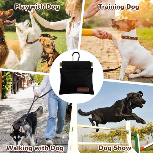 2 PCS Dog Treat Pouches للتدريب على الحيوانات الأليفة ، الجيب الأسود المحمولة الكلب الصغير معالجة الحقيبة ، الكلاب المشي حقيبة سفر الطب جيوب للسفر للحيوانات الأليفة أو الاستخدام في الهواء الطلق in Kuwait