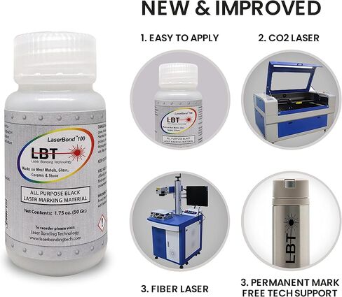 Laserbond 100 ليزر أسود علامات الحبر 50G ، متوافق مع ديود ألياف ثاني أكسيد الكربو in Saudi Arabia