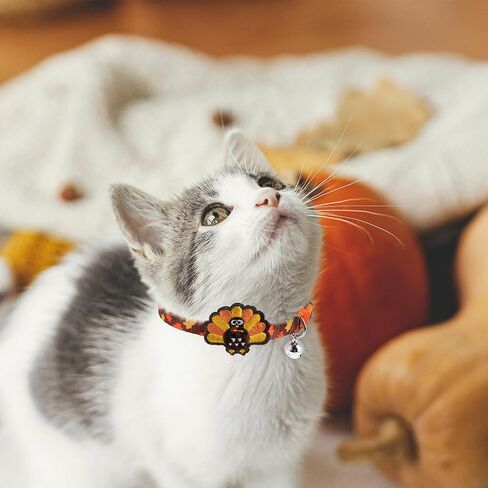 Cat Collars Breakaway with Bell - Halloween/Thanksgiving/Christmas Pattern Fall Pet Collar 3 Pack for Kittens Puppies and Tiny Pets Small Pets in Kuwait