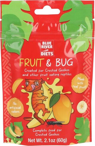 Crested Gecko Diet | Fruit & Bug | All Natural Low Fat Complete Gecko Food | 2.1oz in Saudi Arabia