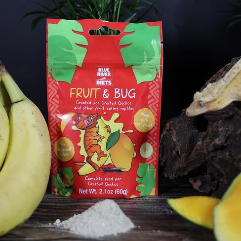 Crested Gecko Diet | Fruit & Bug | All Natural Low Fat Complete Gecko Food | 2.1oz in Saudi Arabia