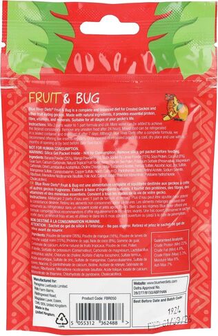 Crested Gecko Diet | Fruit & Bug | All Natural Low Fat Complete Gecko Food | 2.1oz in Saudi Arabia