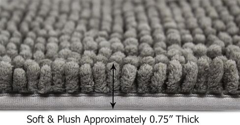 COTTON CRAFT Dog Door Mat for Muddy Paws - Bones Washable Pet Bed Mat - Ultra Absorbent Non Slip Doormat - Quick Dry Rug - Soft Plush Microfiber Chenille Indoor Outdoor Entrance Mat - 20x31 - Grey in Kuwait