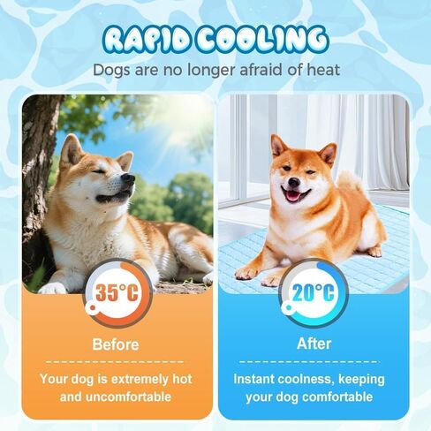 2025 New Dog Cooling Mat, Pet Cooling Mats, Summer Cool Pads Pet Mat Outdoor for Dogs & Cats, Pet Bed Mats Machine Washable (Blue, 70×55 cm | 28×22") in Saudi Arabia