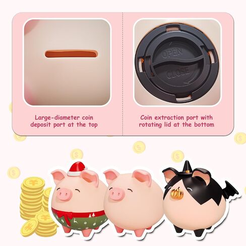 Piggy Bank for Girls, Small Cute Money Saving Bank, Unbreakable Vinyl Little Decoration Pig Coin Box, Mini Personalized Money Container for Kids, Toddler, Boy (Pink) in Saudi Arabia