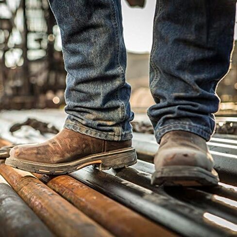 Ariat Mens WorkHog Wide Square Toe Steel Toe Work Boot Dark Earth/Brick 14 Wide in Saudi Arabia